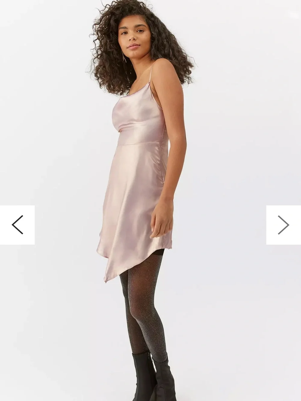 Urban Outfitters Mallory Metallic Asymmetrical Slip Dress - Picture 5 of 10